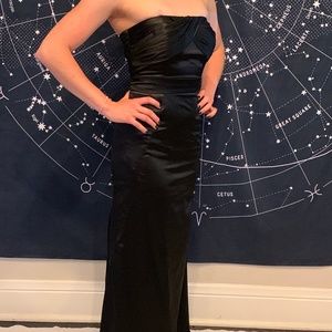 Black Strappless Formal Gown